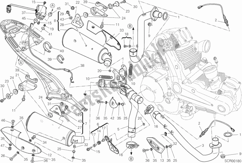 Alle onderdelen voor de Uitlaatsysteem van de Ducati Monster 795-Thai 2012